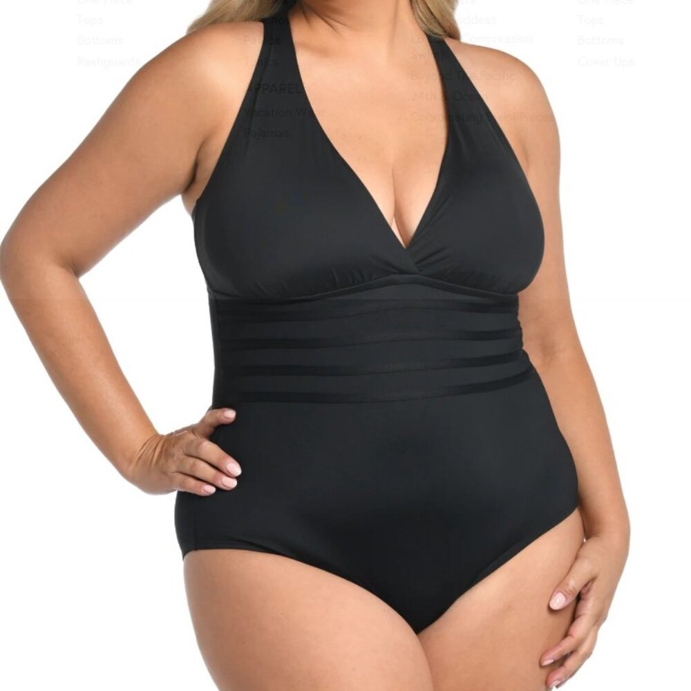 La Blanca Island Goddess Multi-Strap Cross-Back One-Piece Swimsuit NWOT